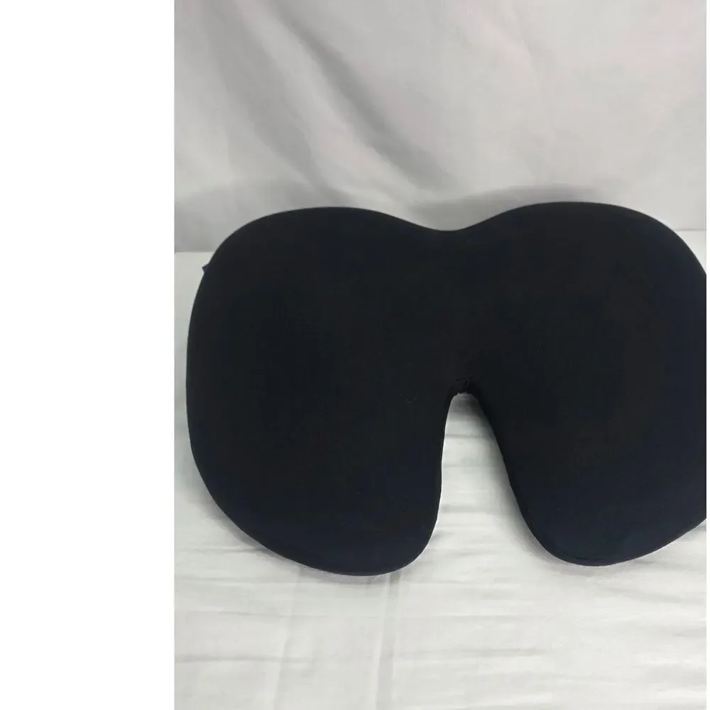 C Cushion Lab Extra Dense Lumbar Pillow Back Pain Support Strap Office Black